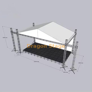 15x8x8m Peak Roof Truss System with Dual 2m Line Array Wings (8m Height, Aluminum Spigot Truss)