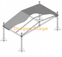 Square Aluminum Portable Fountain Stage with Roof Truss System 12x6x6m