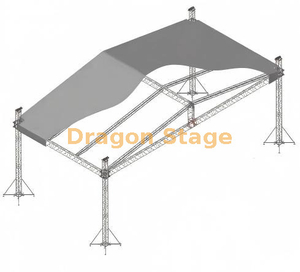 Square Aluminum Portable Fountain Stage with Roof Truss System 12x6x6m