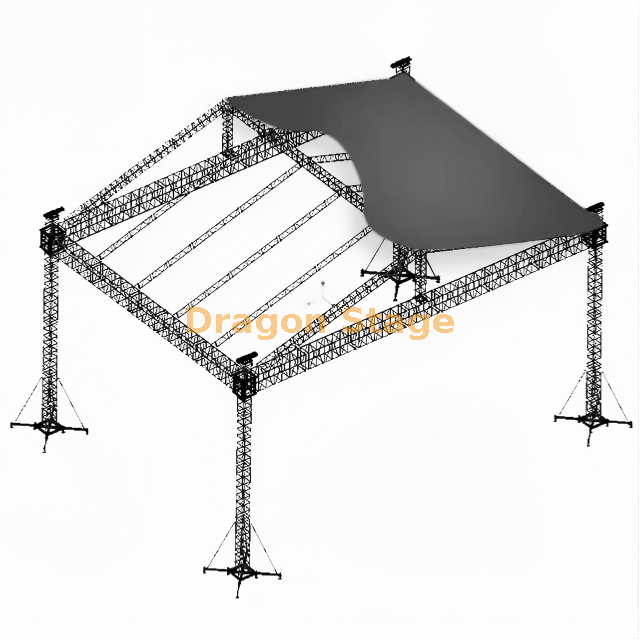 Large-Scale Aluminum Pitched Roof Truss System – 21x14x10m Outdoor Concert Stage Rigging