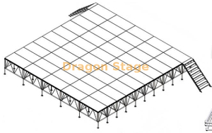 Aluminum Modular Event Stage Setup Platform with 2 Stairs 10x10m