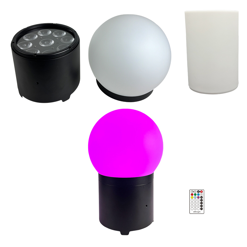 IP65 Battery Powered Wireless DMX LED Uplight | 9×12W RGBWA+UV Wash Light