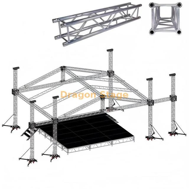 9x7x5m Aluminum Outdoor Stage And Truss Line Array Tower 2m