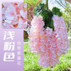 Simulated wisteria tofu pudding string violet false ceiling flower rattan indoor wedding decoration Antie wisteria [ultra dense] light powder (6 sticks)