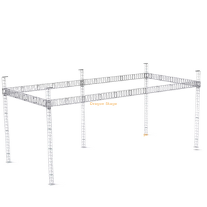 14x6x6m Portable LED Screen Truss System with 5 Support Towers and Manual Chain Hoists