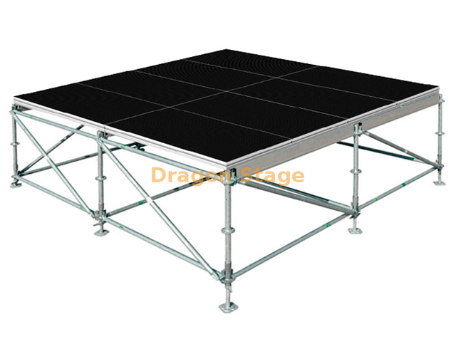 Professional 20x18m Steel Layher Stage System - Heavy-Duty Outdoor Concert Platform with Aluminum Plywood Decking and Dual Access Stairs