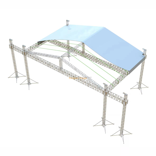 Aluminum Portable Outdoor Roof Trusses with 2 Wings 9x9x7m 