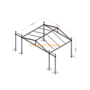 15x12x9m Heavy-Duty Aluminum Pitched Roof Stage Truss System (9m Height) with 3m Speaker Wings
