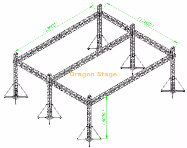  Stage Lighting Equipment Professional Event Stage Truss System 12x12x6m