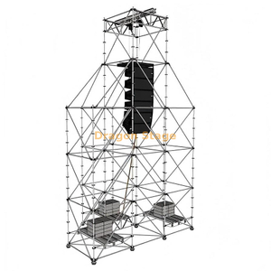 4-Tower Ringlock Line Array Hanging System with 10m Main Tower and 3 Auxiliary Towers