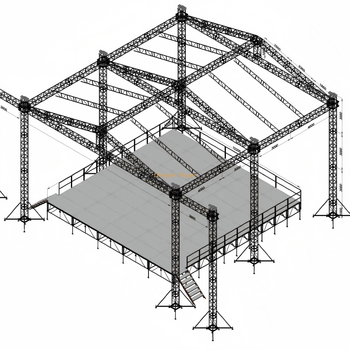 14x14x10m Professional Outdoor Triangle Roof Truss System