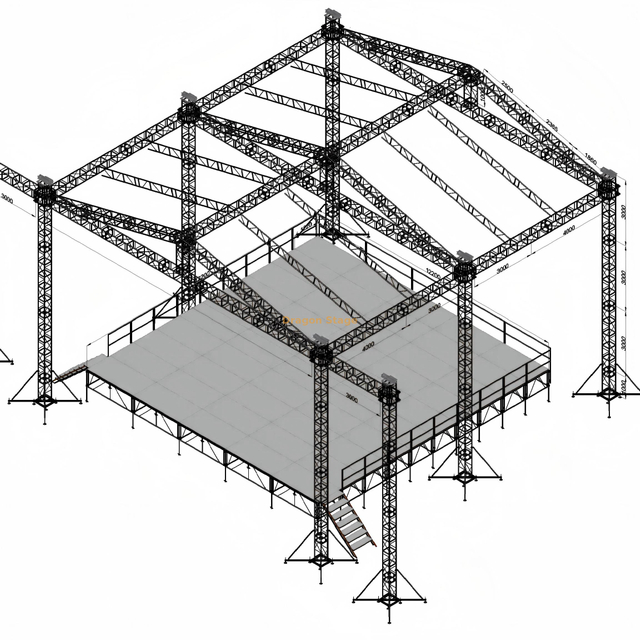 14x14x10m Professional Outdoor Triangle Roof Truss System