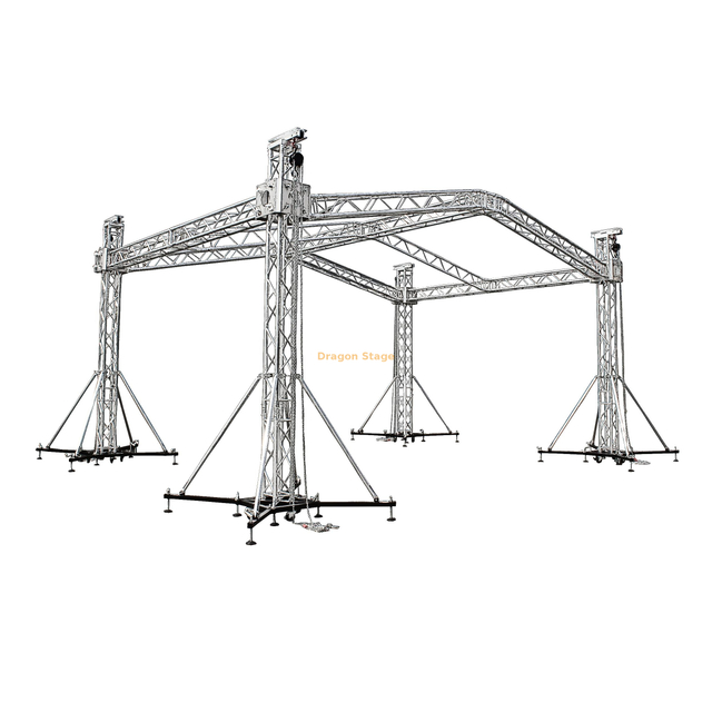 Outdoor Concert Event Stage Curved A Roof Trusses with Lift for Sale 8x6x6m