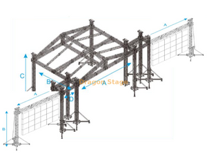 20x12x6m Concert Roof Stage with PA Wings Tower And Led Video Wall Truss