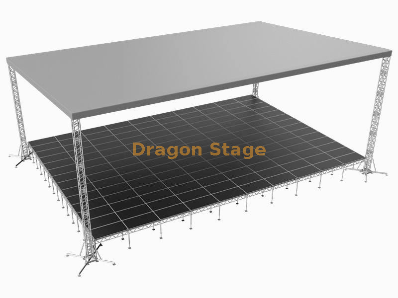 Aluminum Event Stage with Flat Roof Trusses for Sale 13x11x7m