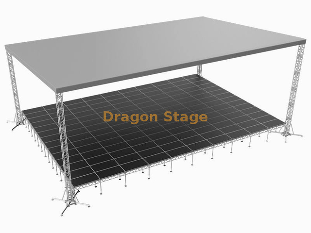 Aluminum Event Stage with Flat Roof Trusses for Sale 13x11x7m