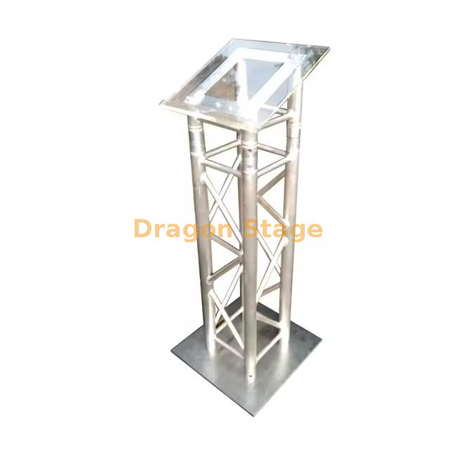 Aluminum Truss Lectern with Clear Plexiglass Top 117cm High