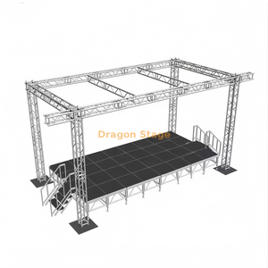 10x5x6m Aluminum Outdoor Stage Roof Truss System with Dual Speaker Wings 1m Wide