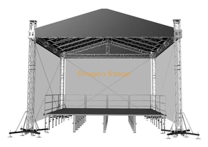 A frame truss 12x9x7m Aluminum Quick Stage with Stage Platform & Stairs 7.32x9.72x1m