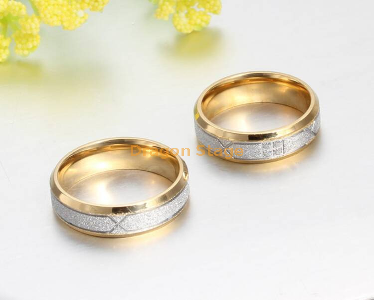 Gold Stainless Steel Diamond Couples Band Ring Set | Couple ring design, Couple  wedding rings, Gold ring designs