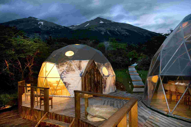 4 Season Outdoor Garden Luxury Hotel Bathroom Small Clear PVC Igloo Geodesic House Transparent Glamping Dome Tent