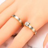 Fashion Simple Cheap Stainless Steel Lovers Matte Marriage Zircon Bridal Rings