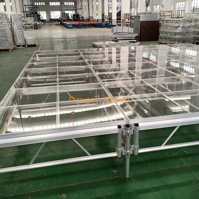 Aluminum Mobile Transparent Swimming Pool Glass Stage 12.2x9.76m 40x32ft