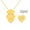 Personalized Custom Gold Plated Heart Locket Message Envelope Pendant Necklace