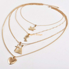 Fashion Statement Women Men Multi Layered Heart Necklace Jewelry Custom Maple Leaf Gold Cross Pendant Egypt Necklace