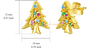 women girls jewelry gift supply stainless steel gold plated rhinestone christmas tree stud earrings