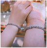 wholesale fashion heart couple bracelet stainless steel cuban chain magnetic bracelet for couples