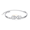 2020 new personalized engraved women jewelry custom hear infinity charm adjustable 925 sterling silver bangle bracelet blank