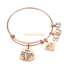 Fashion Women Inspiration Jewelry Silver Rose Gold Plated Adjustable Bangle Bracelet Stainless Steel Diy Charm Bracelet