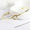 2020 Hot Fashion Wholesale Initial Lucky Charm Jewelry Ip Plated Gold Women Stainless Steel Cuff Knot Bracelet Bangle