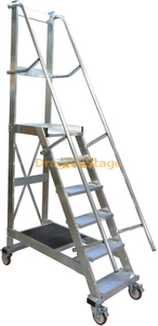 Aluminum Factory Direct Multi Functional Mobile Step Platform Ladder with Wheels