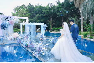 Swimming Pool Aluminum Mobile Transparent Glass Portable Stage for Outdoor Wedding Event 