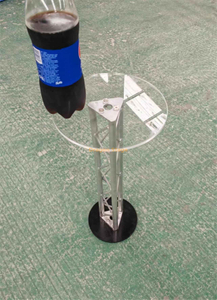 Custom Aluminum Pillar Acrylic Glass Topping Club Table