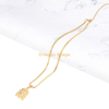 Wholesale Collar Trendy Hiphop Head Jewelry Pendant Charm Gold men's necklace accessories