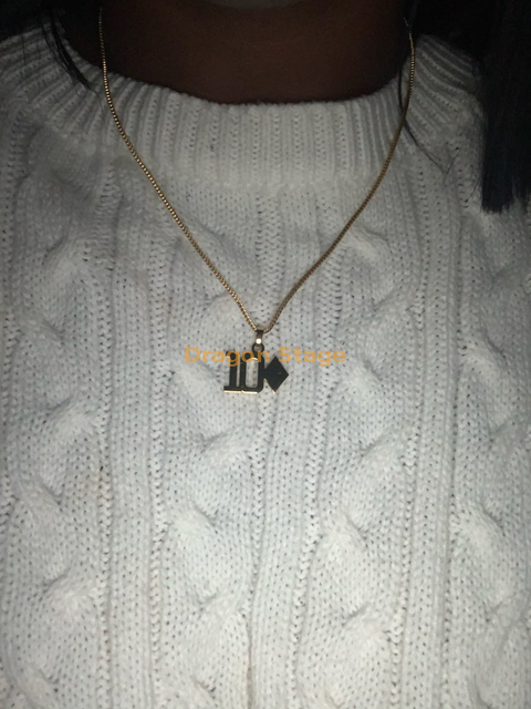 Stainless Steel Necklace Personalized Number Date Custom Pedant Gold Necklaces