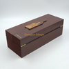 Luxury Wine Packaging Boxes Custom Logo Gold Print Wood Gift Box For Wine