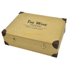 Recycled Cardboard Folding Brown Kraft Leather Box For Wine Shipping