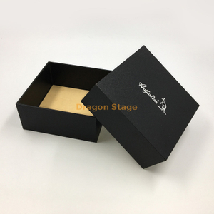 Wooden Box factory customized Luxury Custom Logo Rigid Small Paperboard Black Gift Paper Box