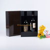 Wooden Box factory customized Luxury Custom Logo OEM Black 2 Bottle Wine Paper Box