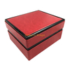 Wooden Box factory customized High Quality Luxury Custom Logo PU Leather Ladies Red Watch Box