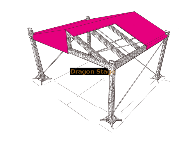 Pitched Roof Tower Truss Structure Aluminum Bolt Truss Arch MPT Roofing Truss 12x12x7m.