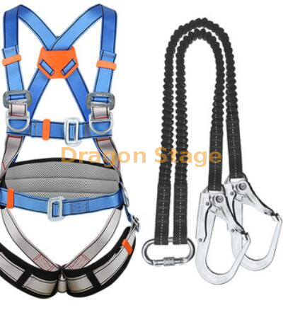 5 point Unisex Polyester Safety Harness, Outdoor Climbing Harness Safety  Belt Rescue Rope Anti Falling Full Body Electrical Work Safety Belt 