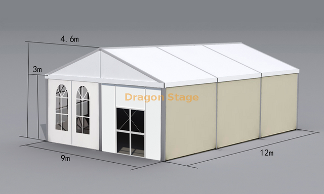 Outdoor Carport Canopy Party Tent with Removable Sidewalls 12x9x3m
