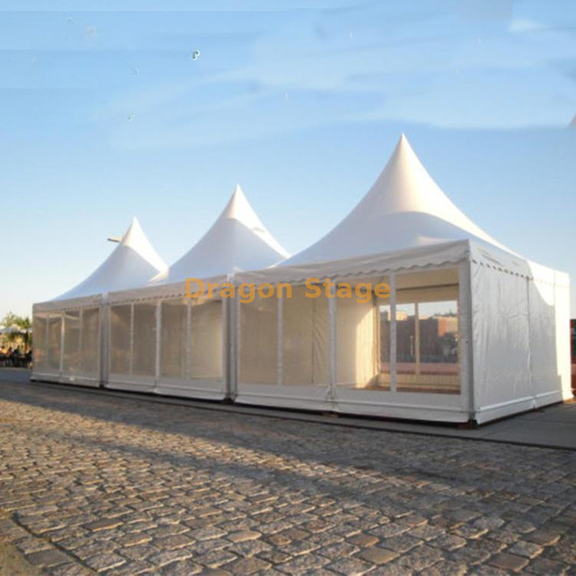 White Windproof Event Church Pagoda Tent with Windows 10 X 10