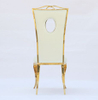 Villa supporting dining chairs, white leather backrest chairs, foldable wedding and wedding stainless steel hollowed out chairs, wholesale in stock