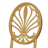 Foshan manufacturer supplies new iron bamboo joint dining chairs, European wedding dining chairs, hollowed out round back golden peacock chairs